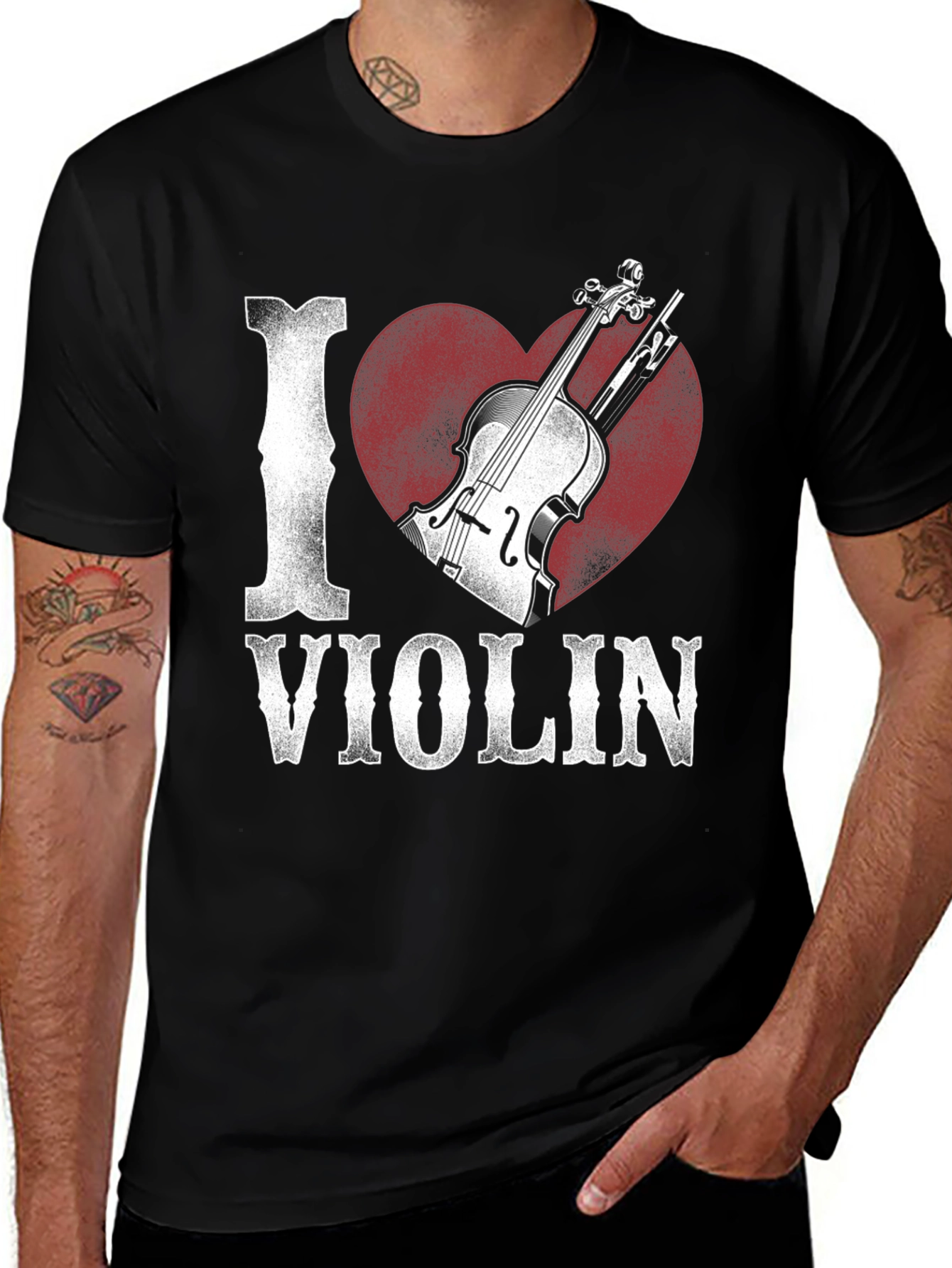 Variant 28 of I Heart Violin Graphic Tee - Music Lover Shirt