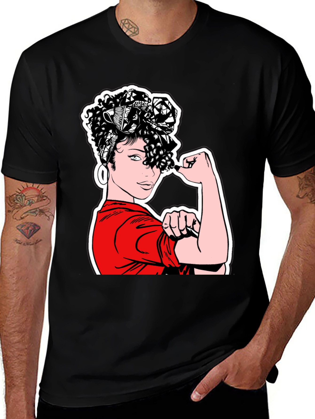 Rosie the Riveter T-Shirt - Black Graphic Tee