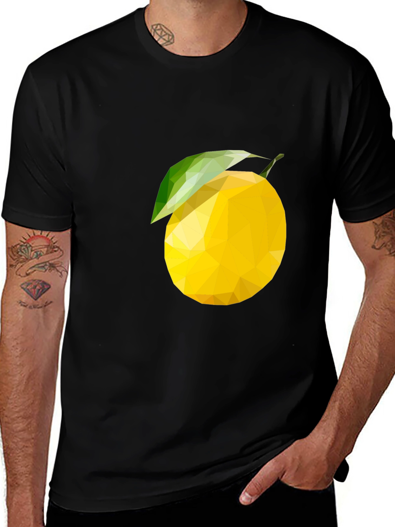 Variant 30 of Geometric Lemon Graphic Tee - Modern Casual Shirt