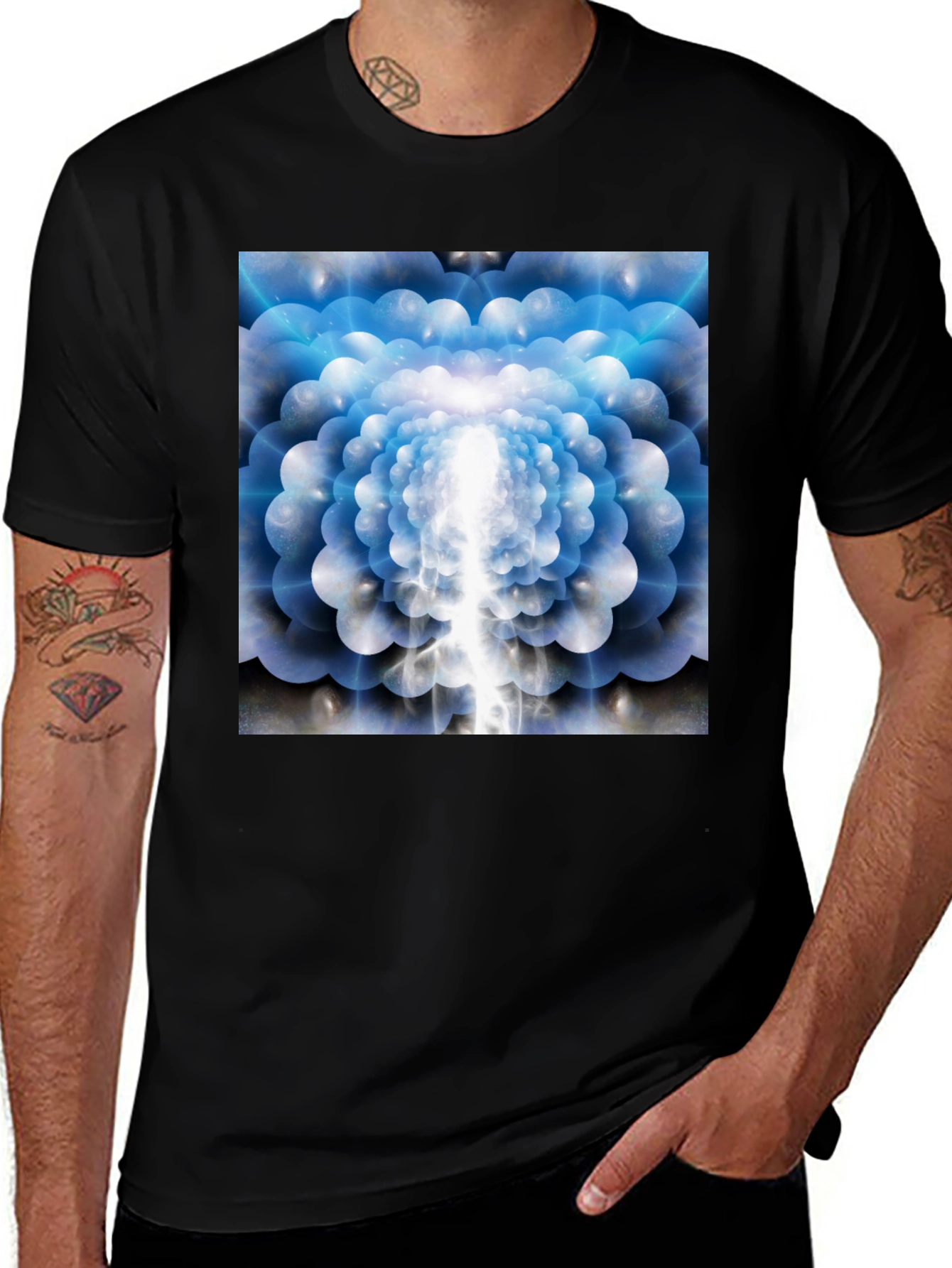 Variant 25 of Abstract Light Tunnel Graphic Tee - Modern Artistic Design