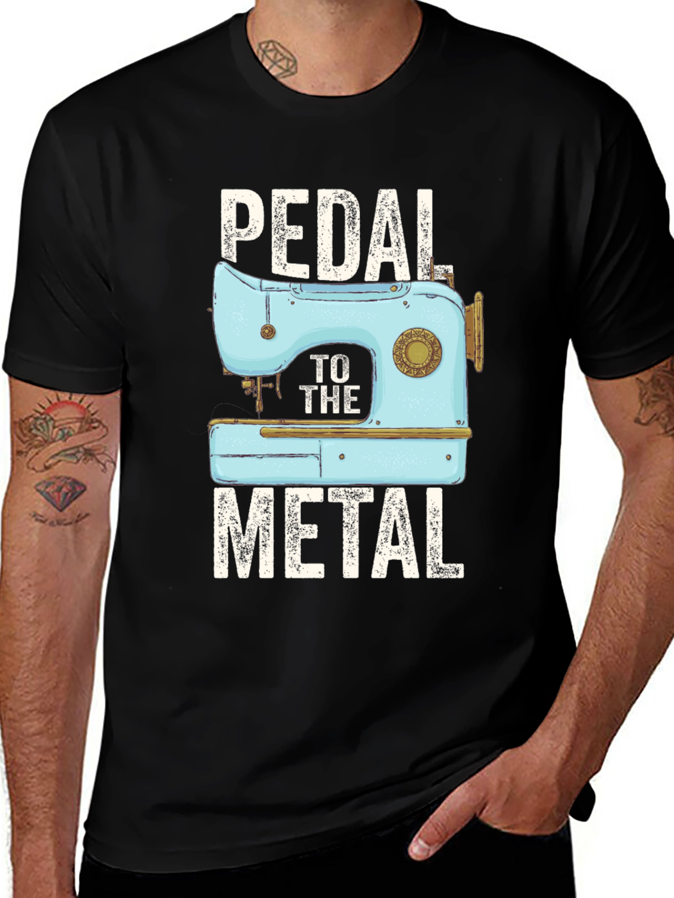 Variant 3 of Pedal to the Metal Sewing Machine T-Shirt