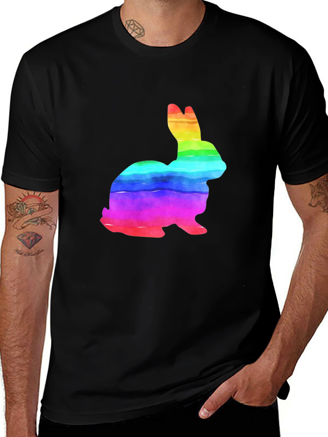 Variant 29 of Rainbow Bunny Graphic Tee - Soft Cotton T-Shirt