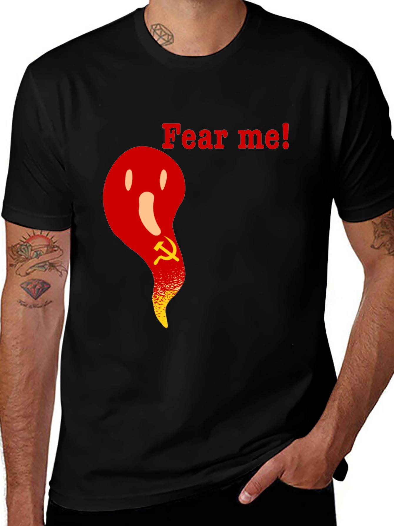 Variant 10 of Fear Me! Ghostly Communist Symbol T-Shirt