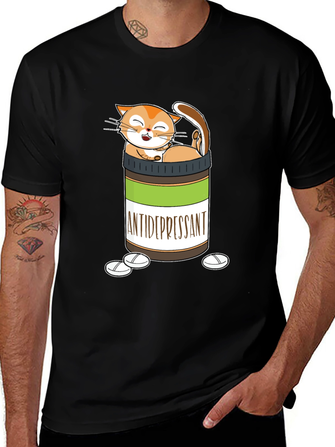 Variant 24 of Funny Cat Antidepressant T-Shirt