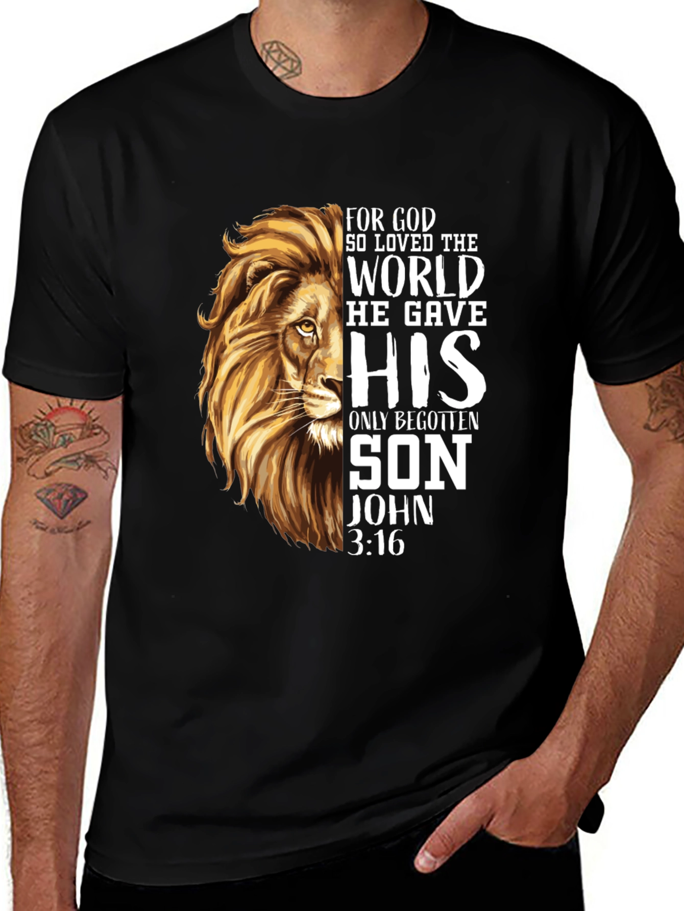 Lion of Judah Christian T-Shirt - John 3:16 Tee