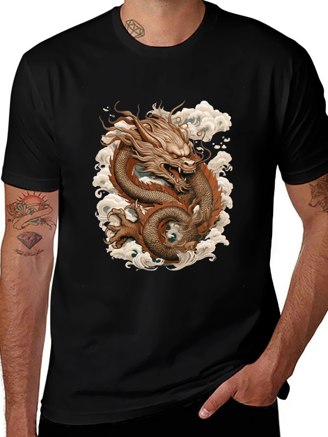 Variant 24 of Black Dragon T-Shirt - Unique Graphic Tee for Men