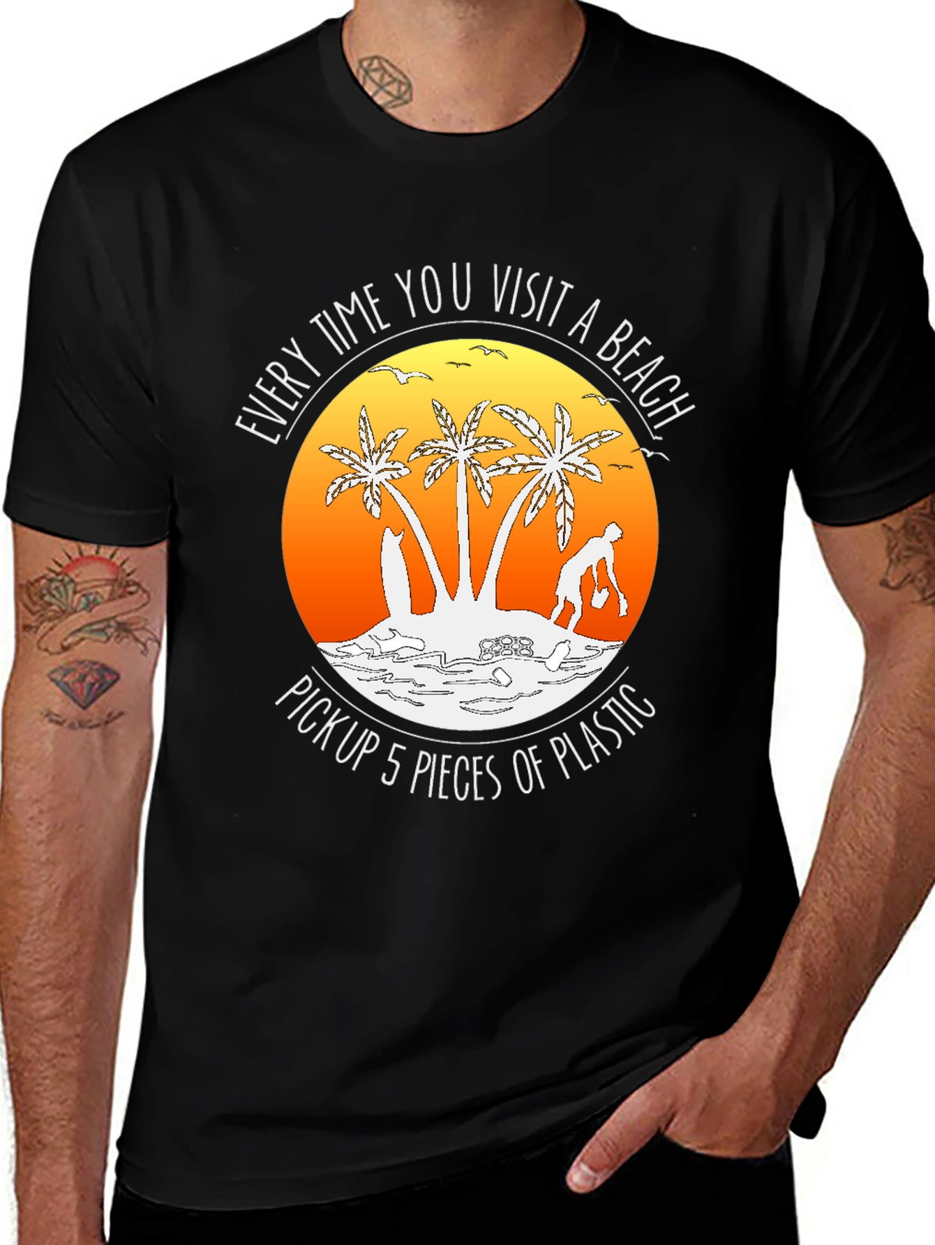 Beach Cleanup T-Shirt: Pick Up 5 Pieces of Plastic