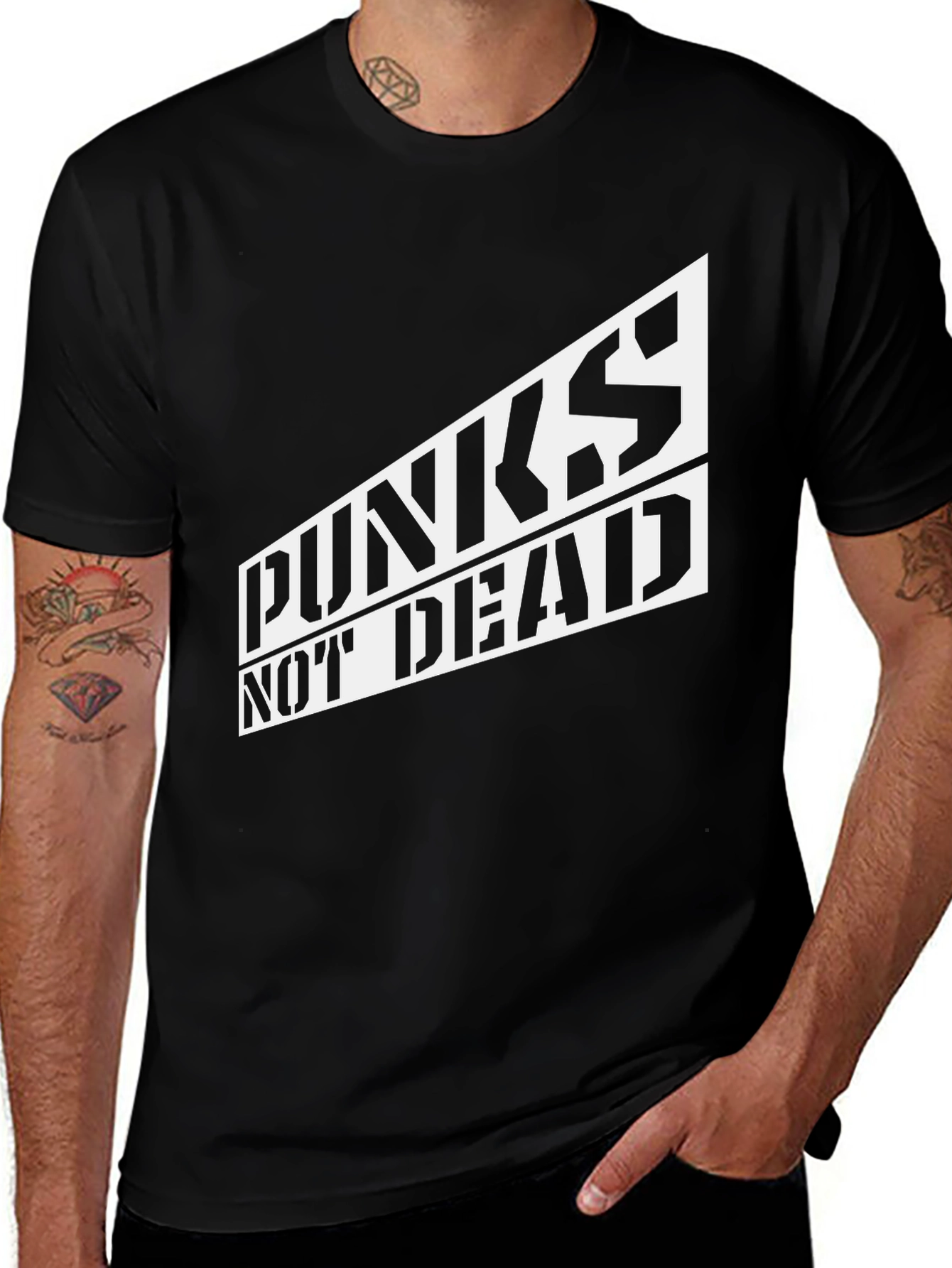Variant 10 of Punks Not Dead Graphic Tee - Black Cotton T-Shirt
