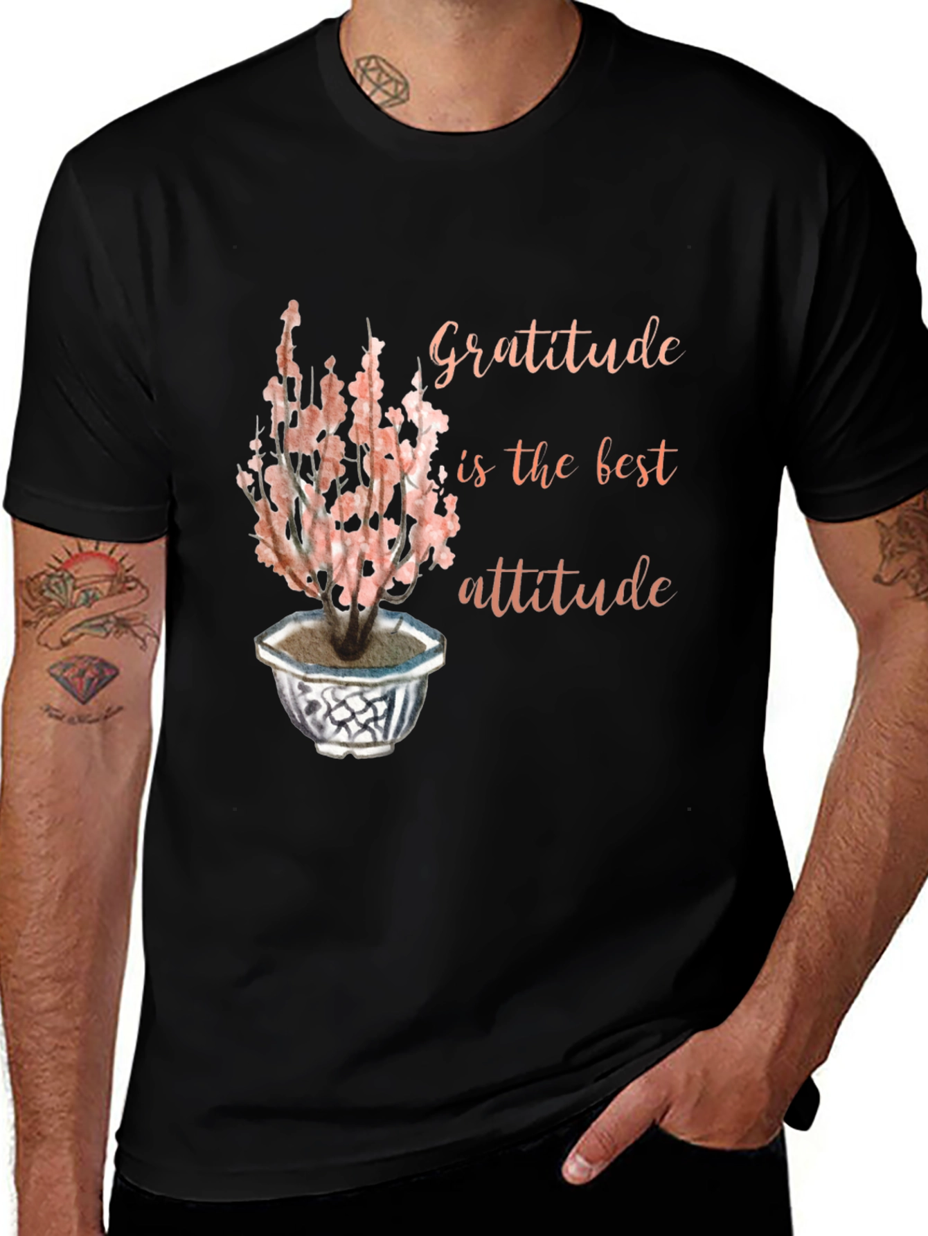 Variant 17 of Gratitude is the Best Attitude Black T-Shirt