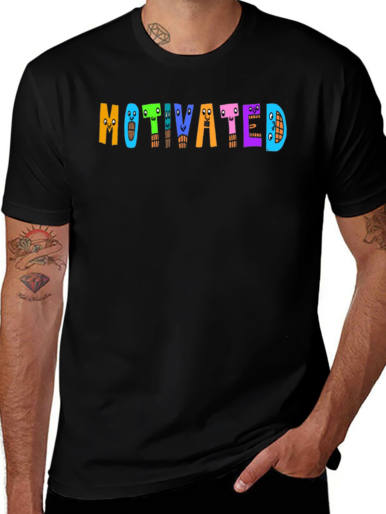 Variant 28 of Motivated Graphic Print Crew Neck T-Shirt