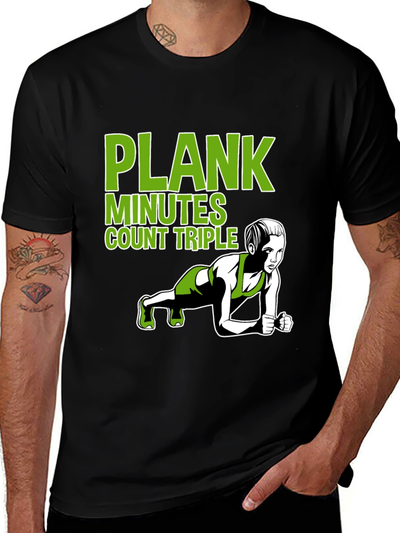 Variant 27 of Plank Exercise T-Shirt - Workout Motivation Tee