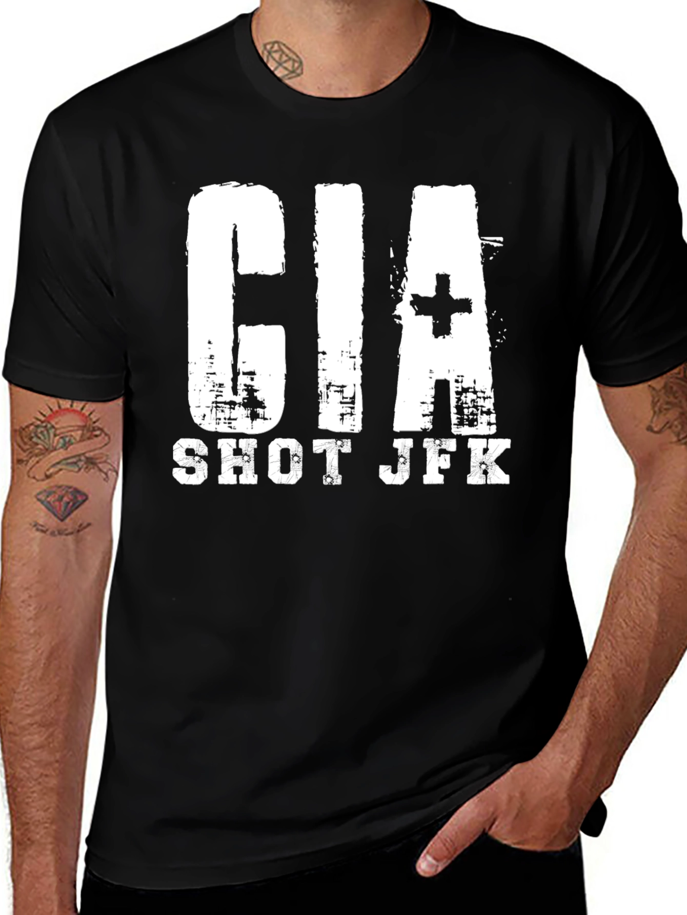 Variant 27 of CIA Shot JFK Graphic Tee - Conspiracy Theory T-Shirt