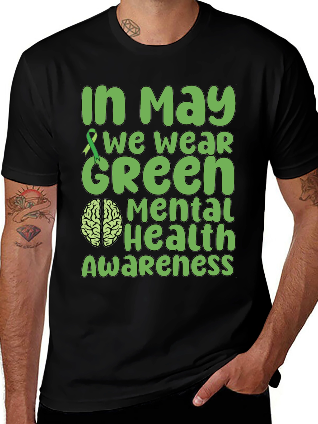 Mental Health Awareness Green Ribbon T-Shirt