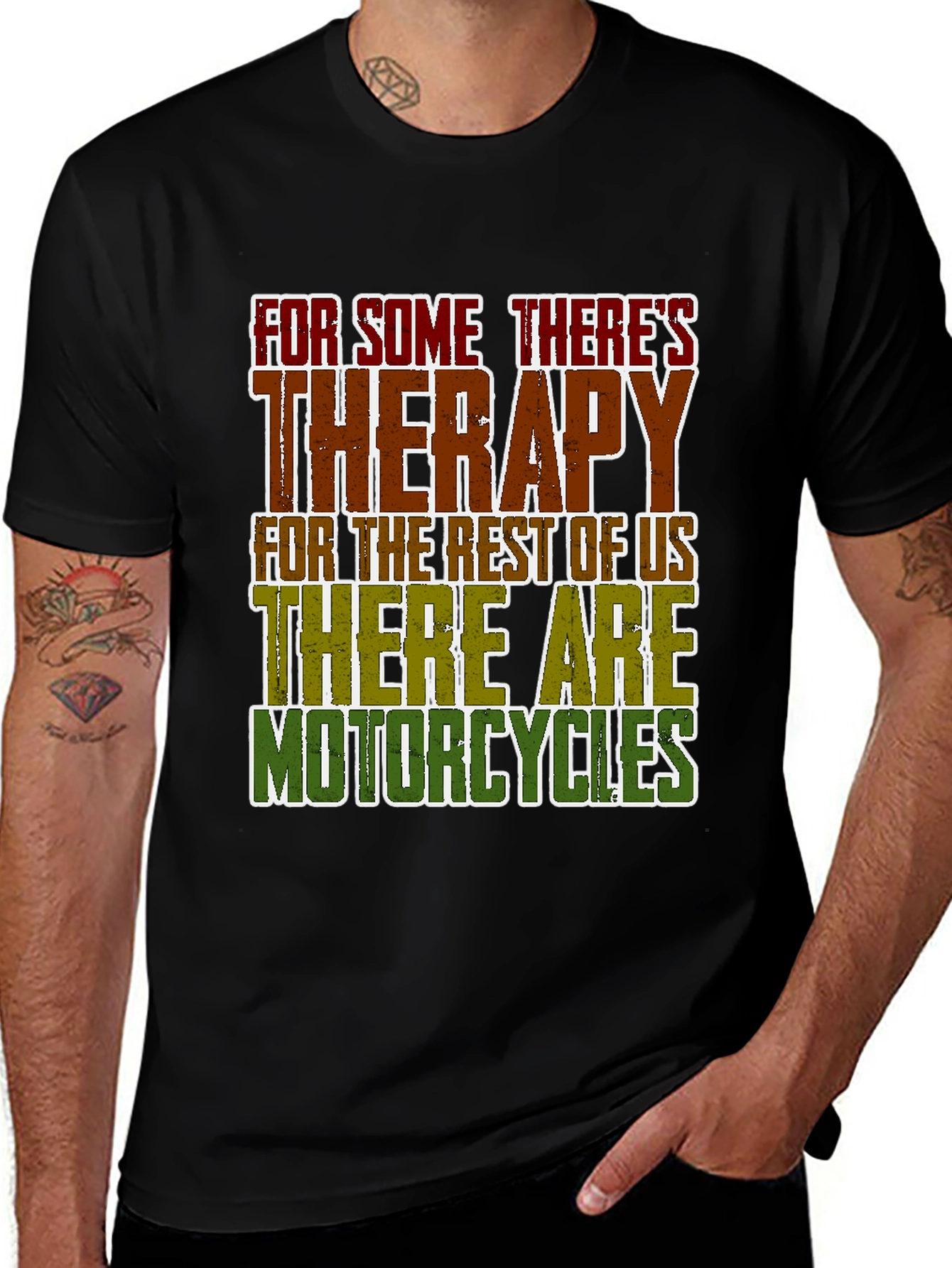Variant 27 of Therapy Motorcycles Graphic Tee - Black Casual T-Shirt