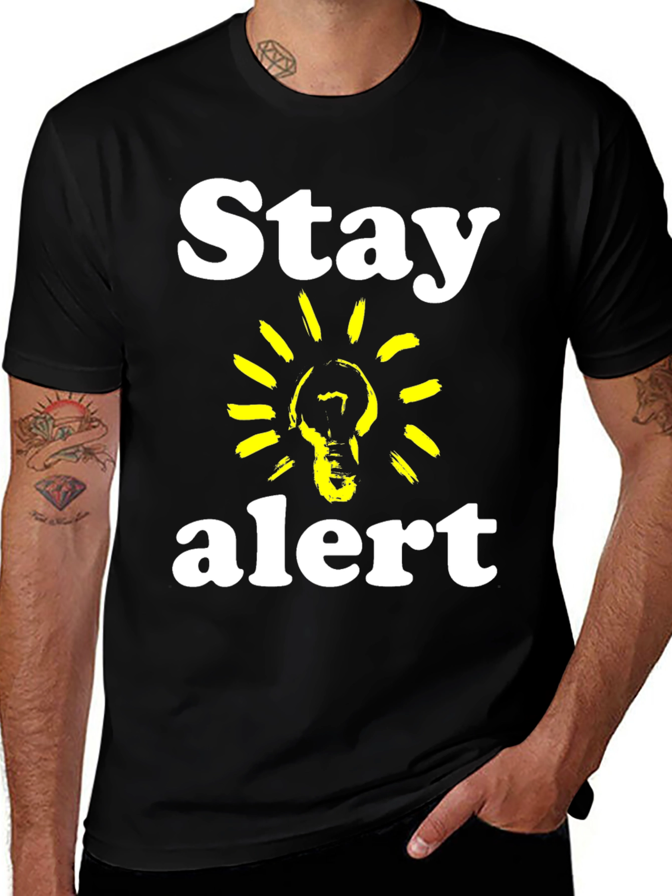 Variant 17 of Stay Alert T-Shirt - Lightbulb Graphic Tee