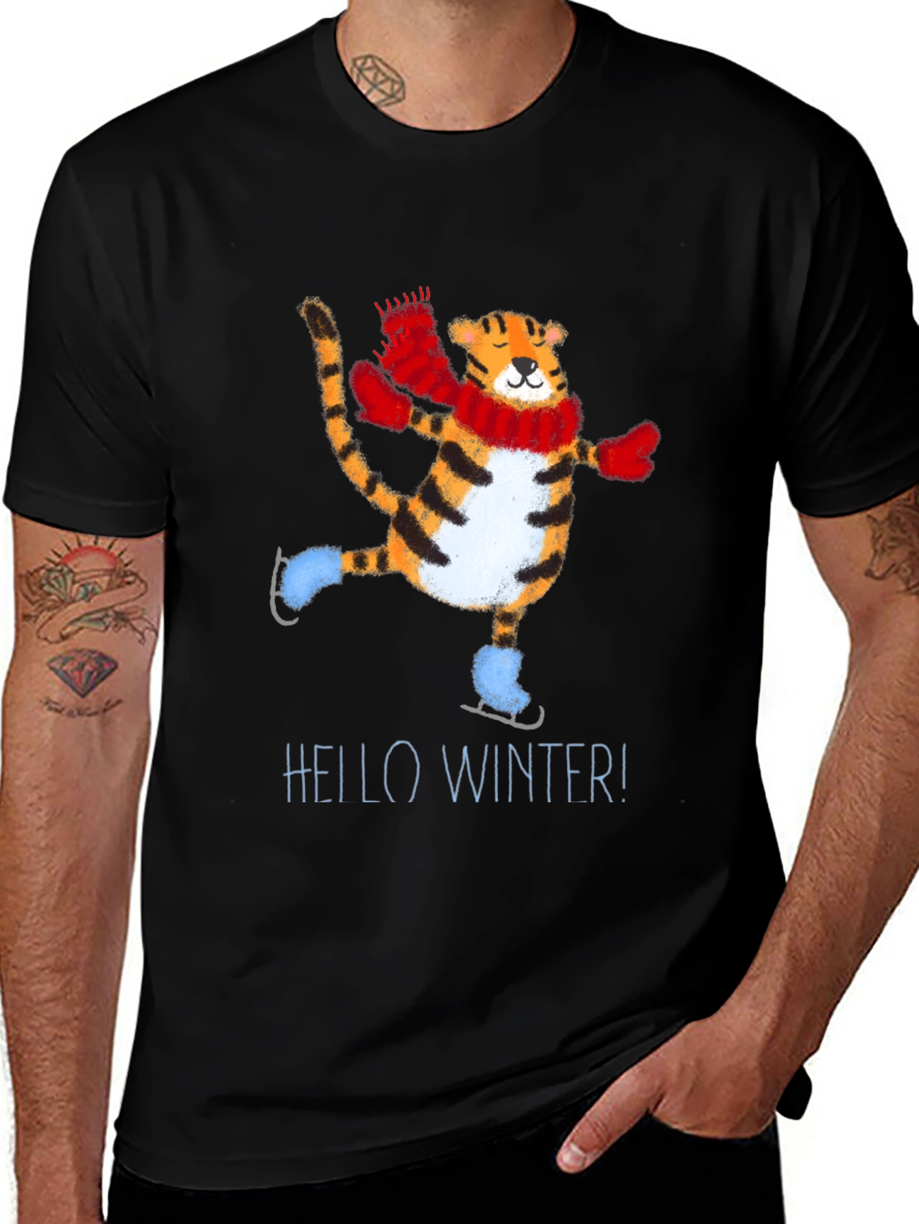 Variant 17 of Hello Winter Tiger T-Shirt