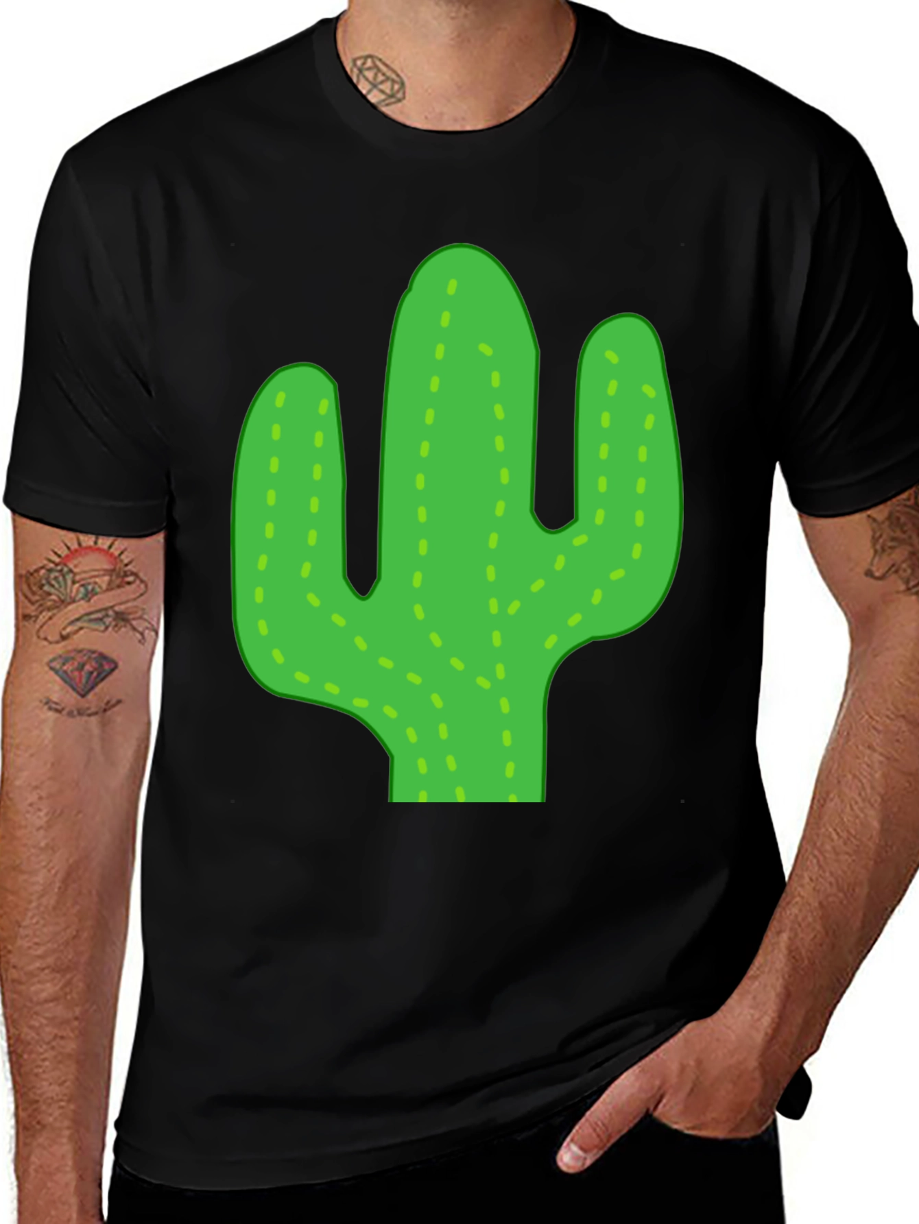 Variant 24 of Cactus Graphic Tee - Black T-Shirt
