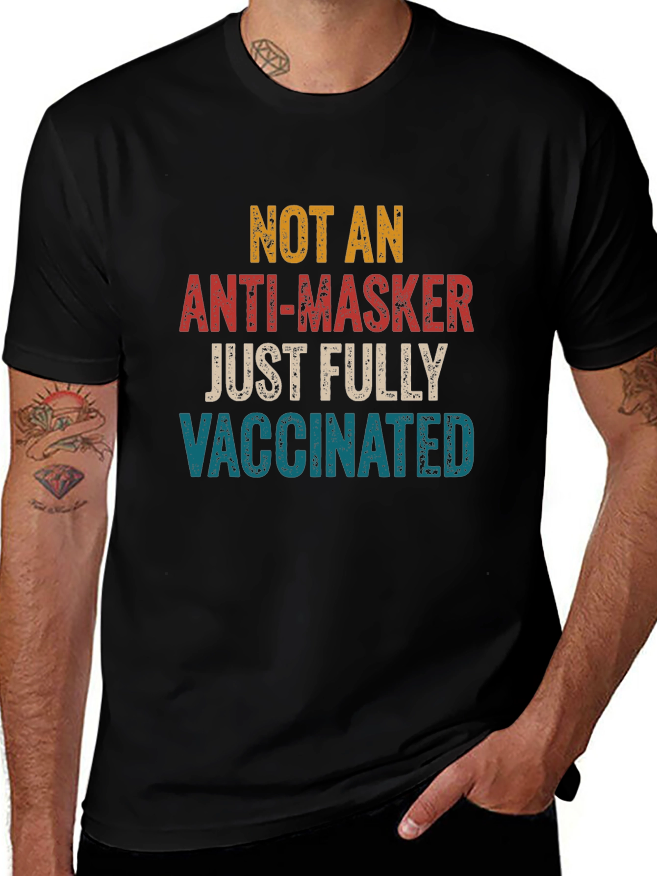 Variant 23 of Fully Vaccinated T-Shirt - Anti-Masker Humor Tee