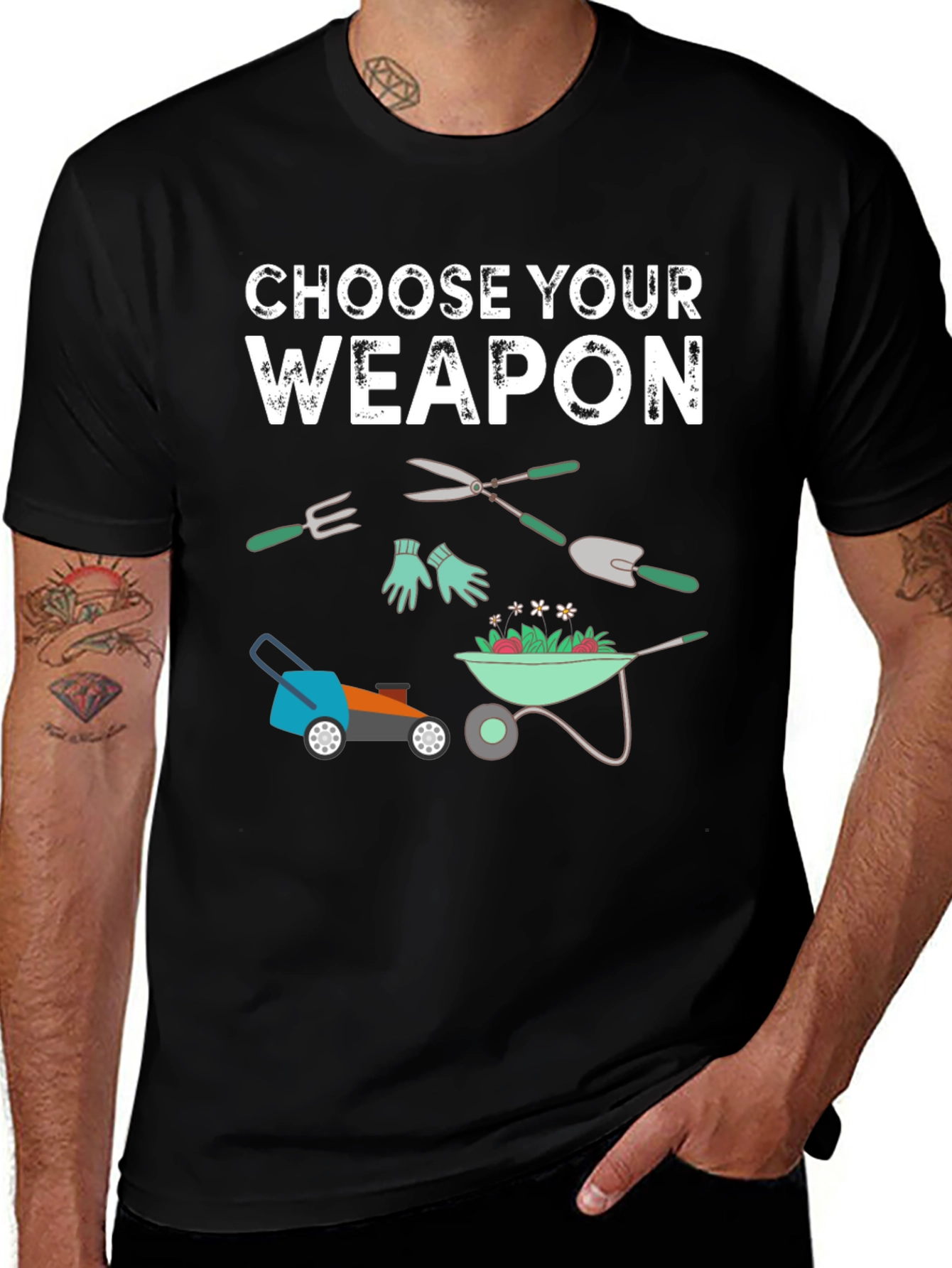 Variant 3 of Gardening Weapon T-Shirt - Choose Your Tool