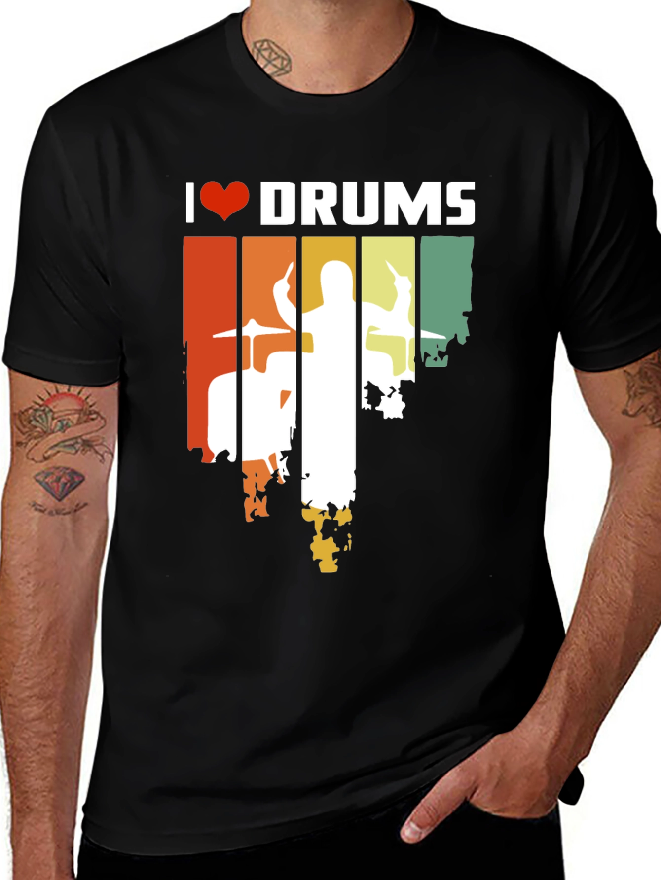 Variant 5 of I Love Drums Graphic T-Shirt