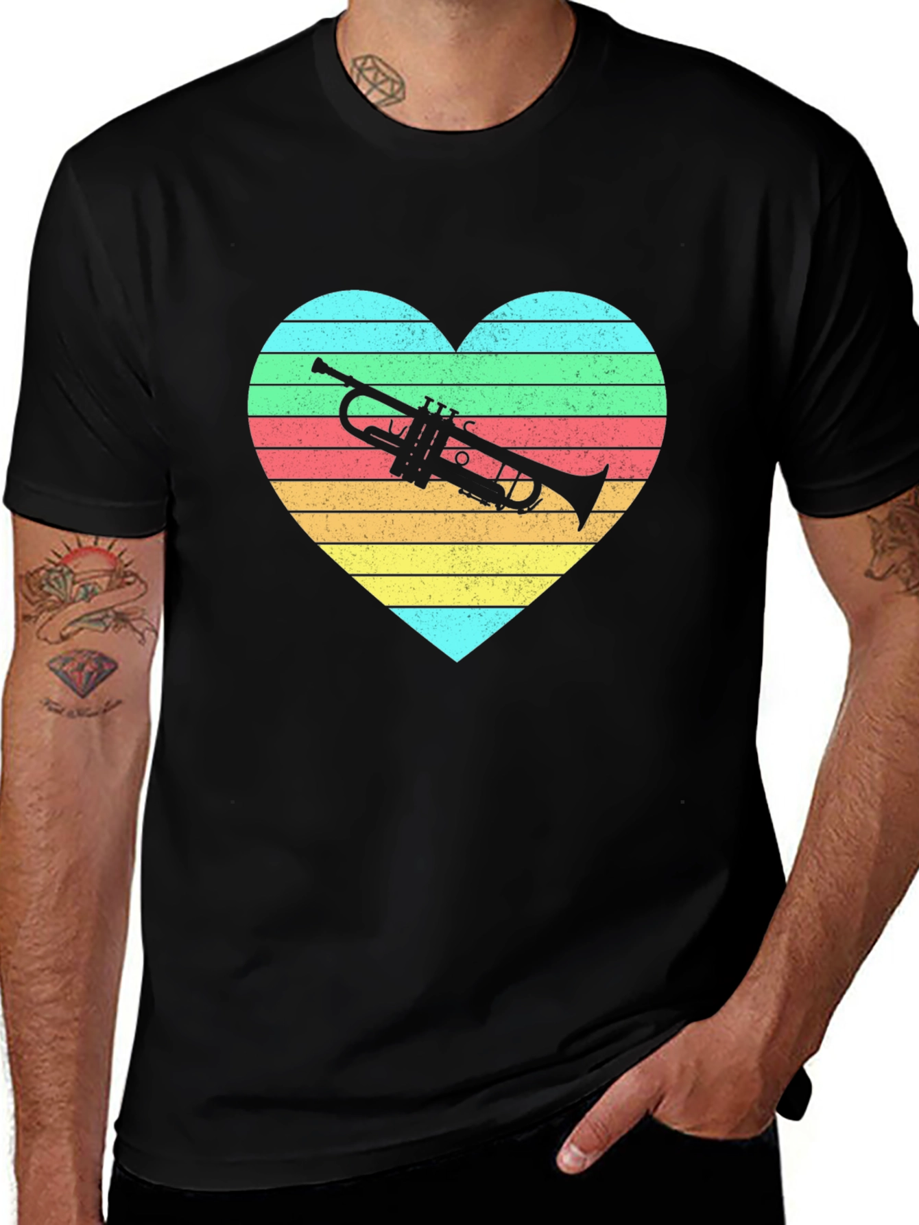 Variant 5 of Trumpet Heart Graphic Tee - Musician's Delight