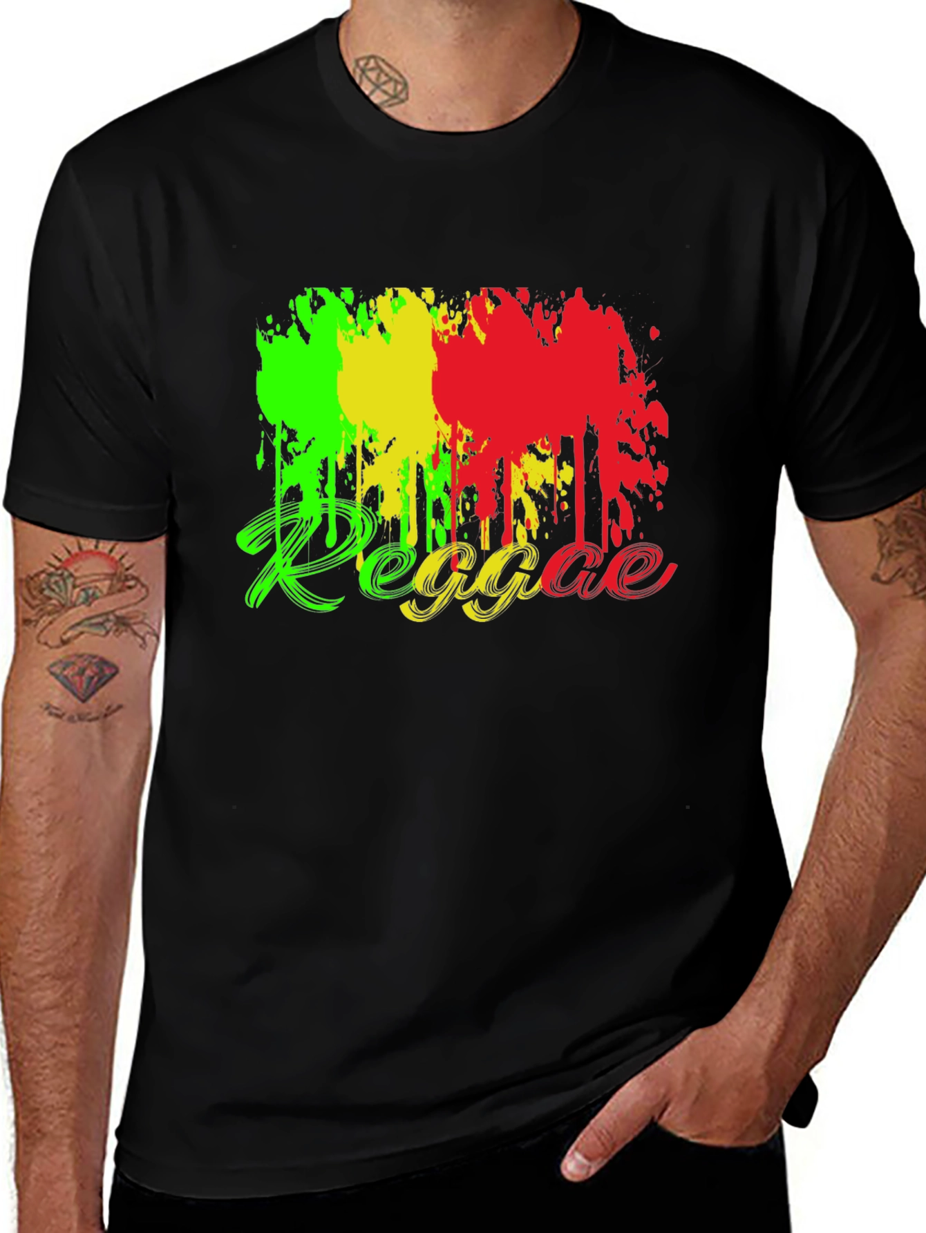 Variant 5 of Reggae Style Black T-Shirt