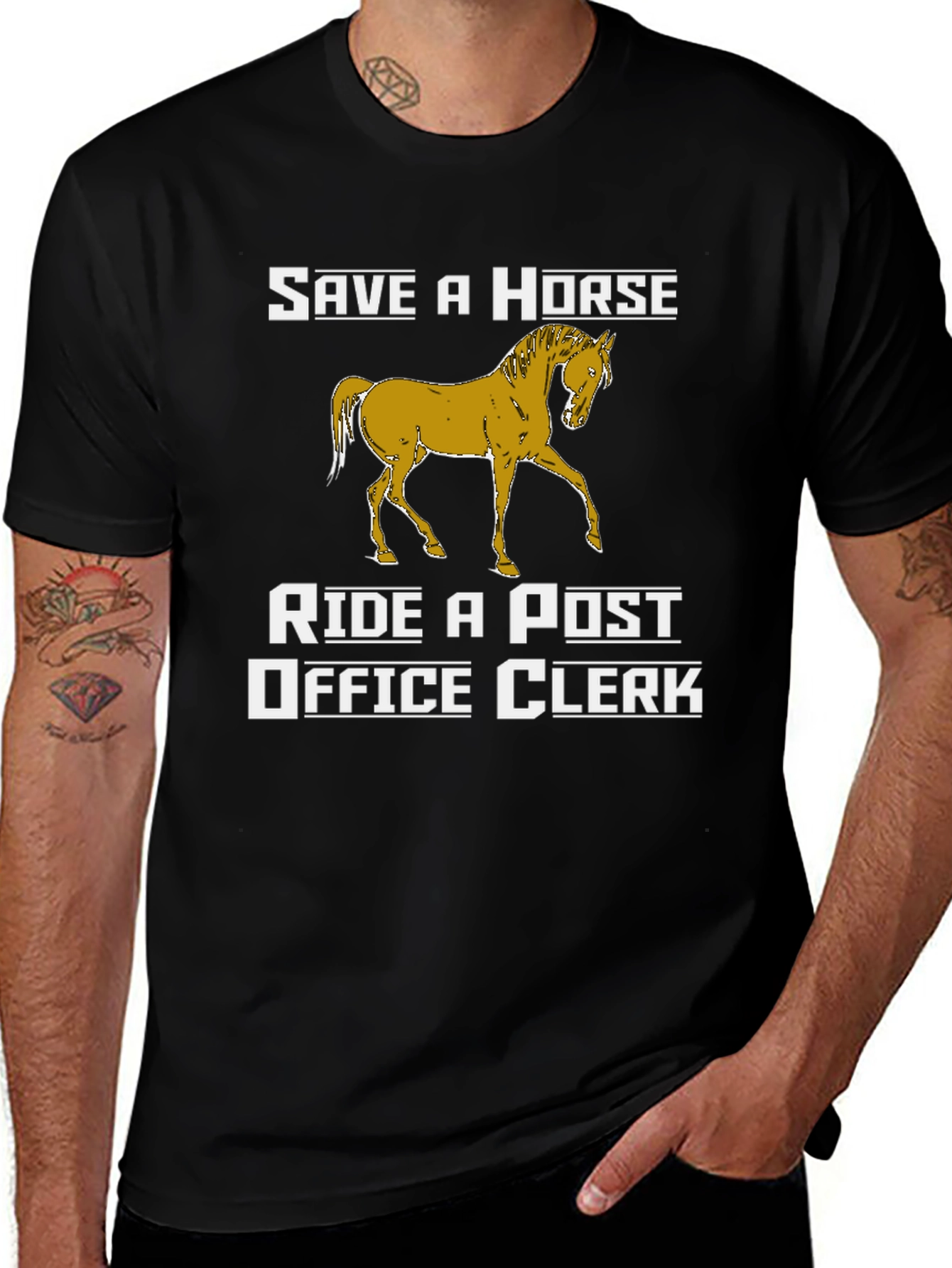 Variant 22 of Save a Horse Ride a Post Office Clerk T-Shirt