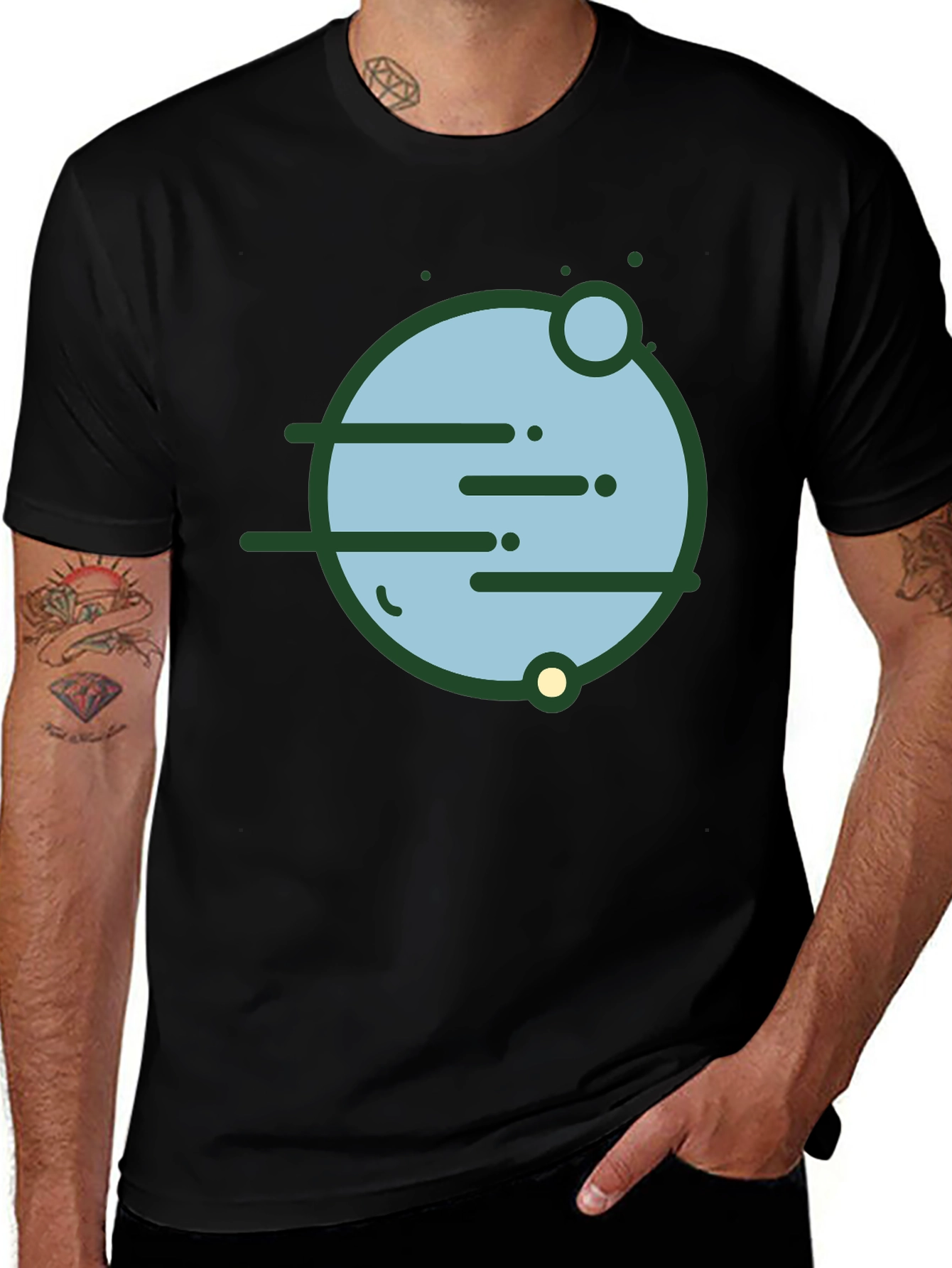 Variant 25 of Modern Planet Graphic Tee - Black Unisex T-Shirt