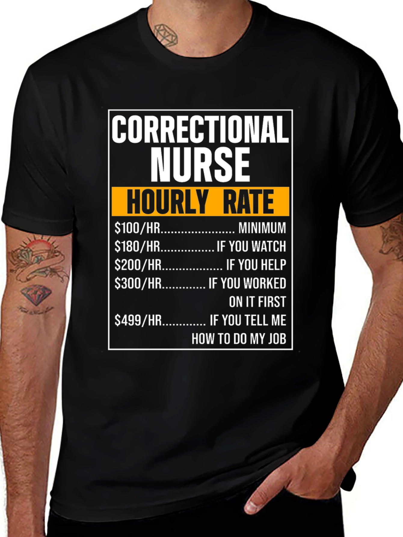 Variant 13 of Correctional Nurse Hourly Rate T-Shirt