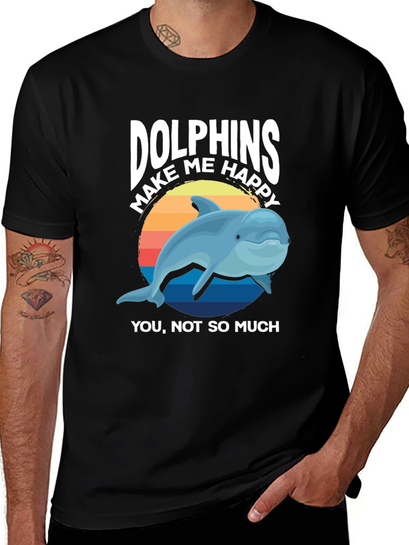 Variant 14 of Dolphins Make Me Happy T-Shirt - Marine Animal Lover Tee