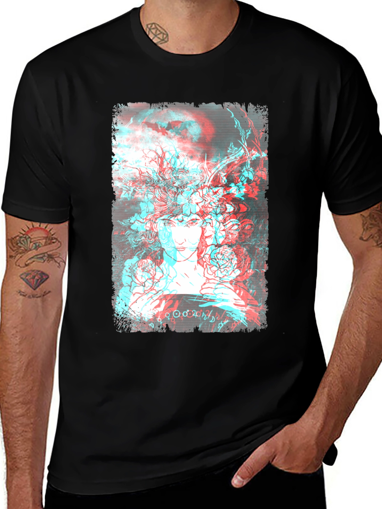 Variant 13 of Abstract Anaglyph Art Graphic T-Shirt