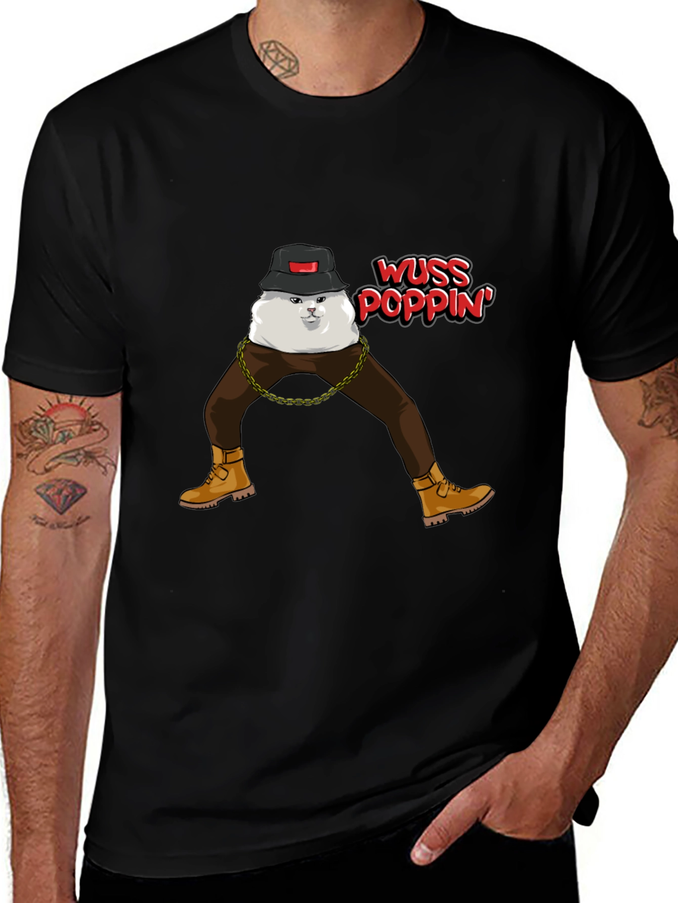 Variant 21 of Wuss Poppin' Cat Graphic T-Shirt