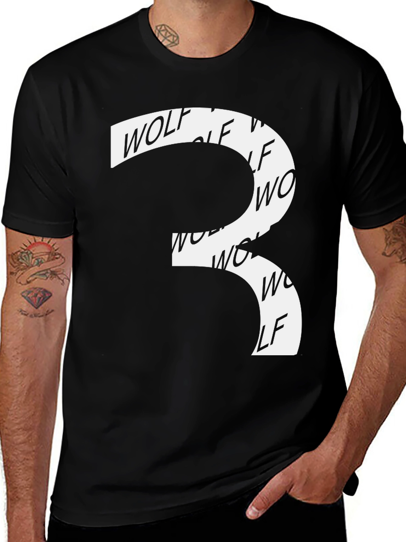 Variant 22 of Wolf Graphic Black T-Shirt - Unique Design