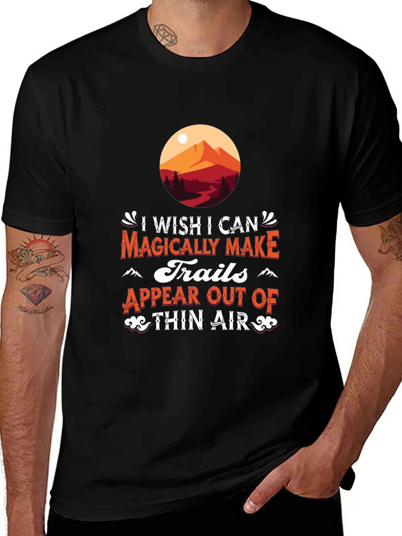 Variant 30 of Magical Trails Graphic Tee - Black Cotton Shirt
