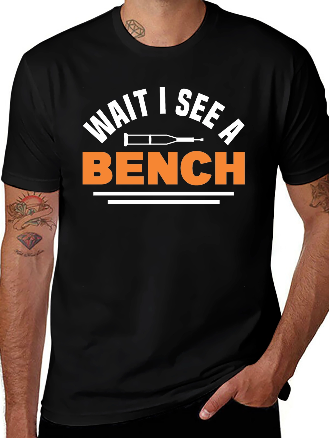 Variant 18 of Funny 'Wait I See a Bench' Graphic Tee