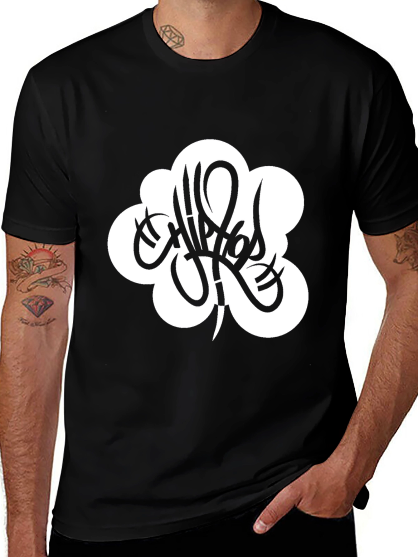 Variant 19 of Hip Hop Style Graphic Tee - Black