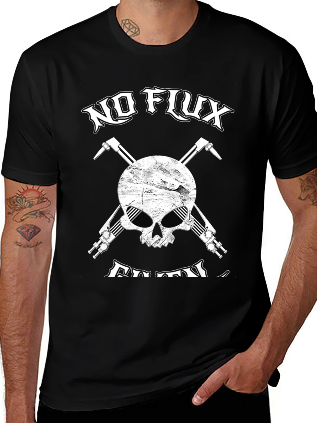 Variant 4 of No Flux Given Skull T-Shirt Welding Tee