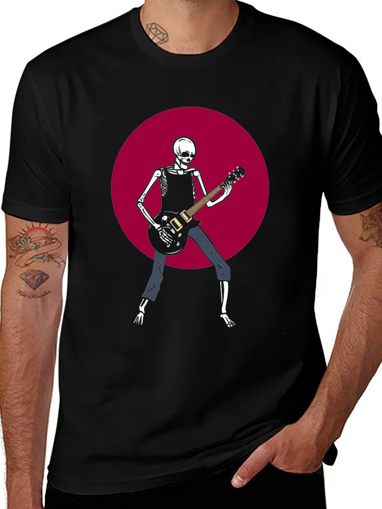 Variant 12 of Skeleton Guitarist Graphic Tee - Rock On!