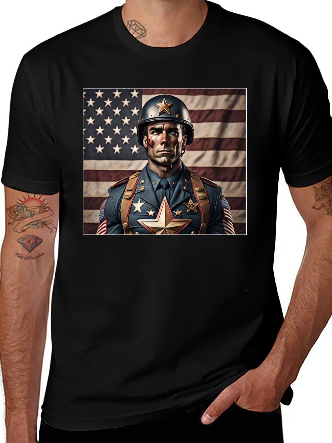 Variant 3 of American Soldier T-Shirt: Patriotic Graphic Tee