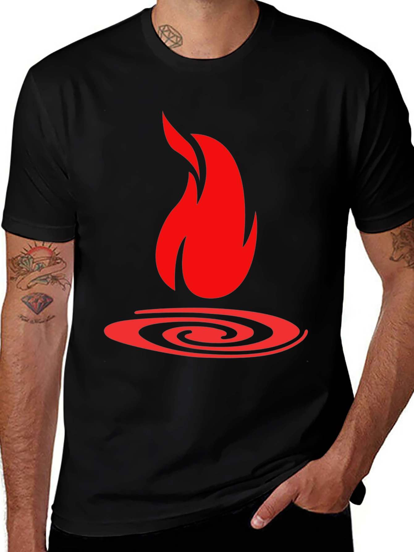 Variant 28 of Fire Graphic Black T-Shirt - Bold Statement Tee