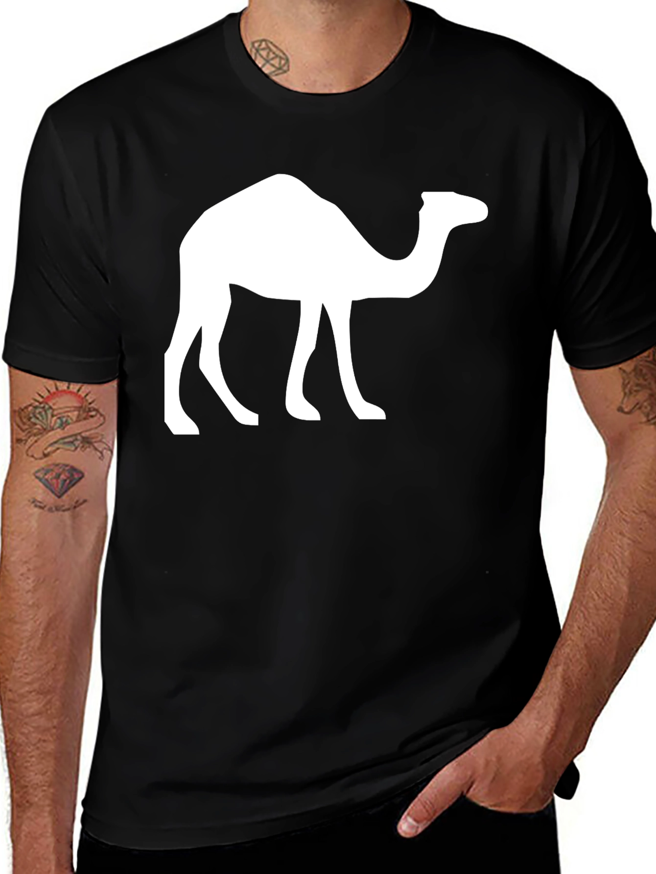 Variant 9 of Black Camel T-Shirt - Novelty Desert Animal Tee