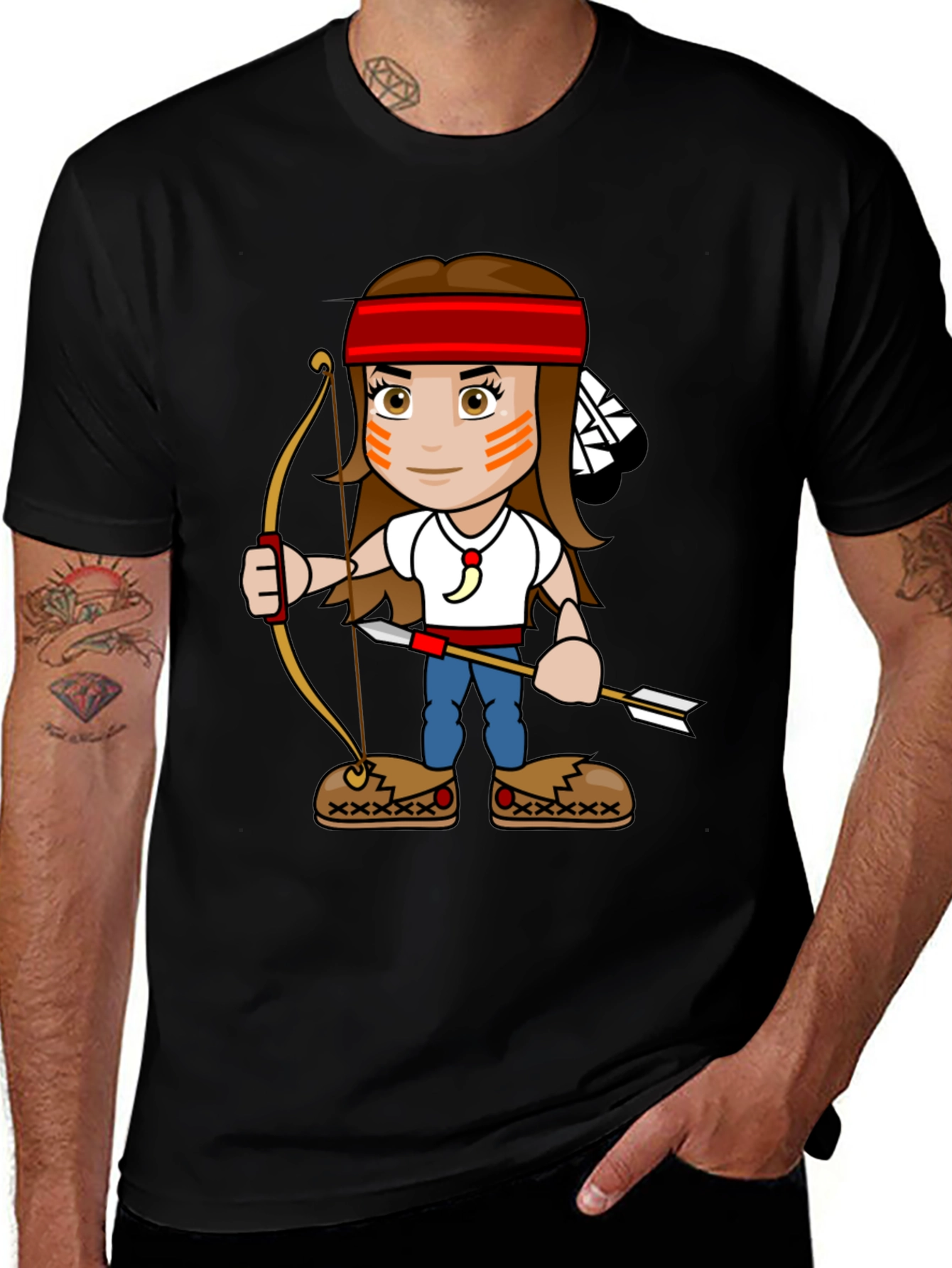 Variant 11 of Cartoon Native American Archer T-Shirt