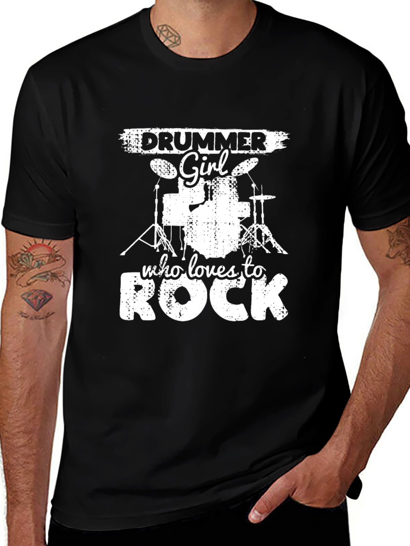 Variant 7 of Drummer Girl Rock Lover Tee - Stylish Unisex T-Shirt