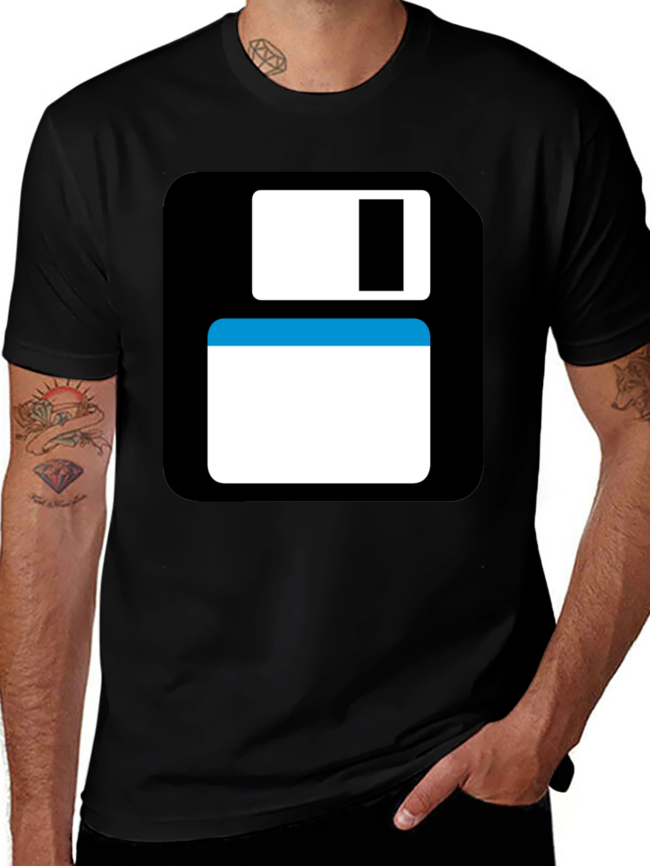 Variant 3 of Retro Floppy Disk T-Shirt - Geek Tee