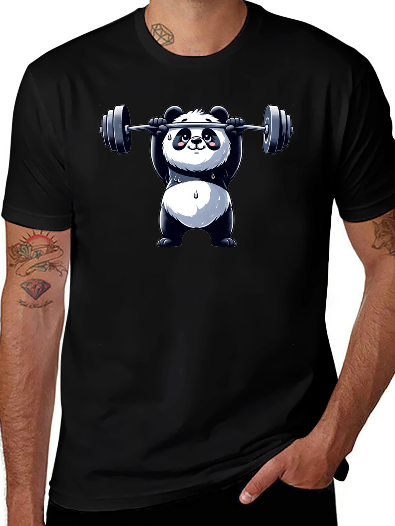 Variant 7 of Panda Lifting Weights T-Shirt