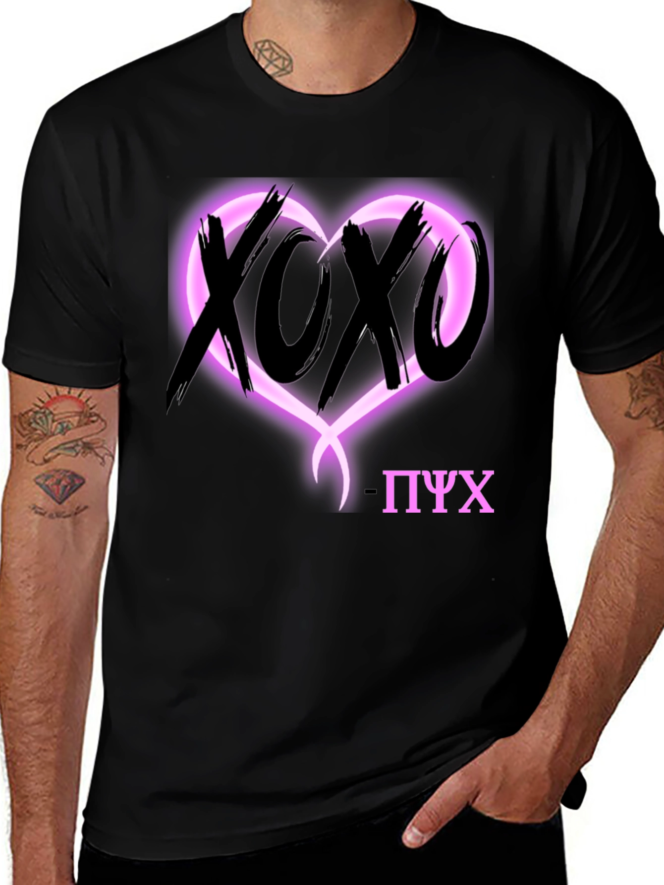 Variant 29 of XOXO Heart Graphic Tee - Stylish Black T-Shirt