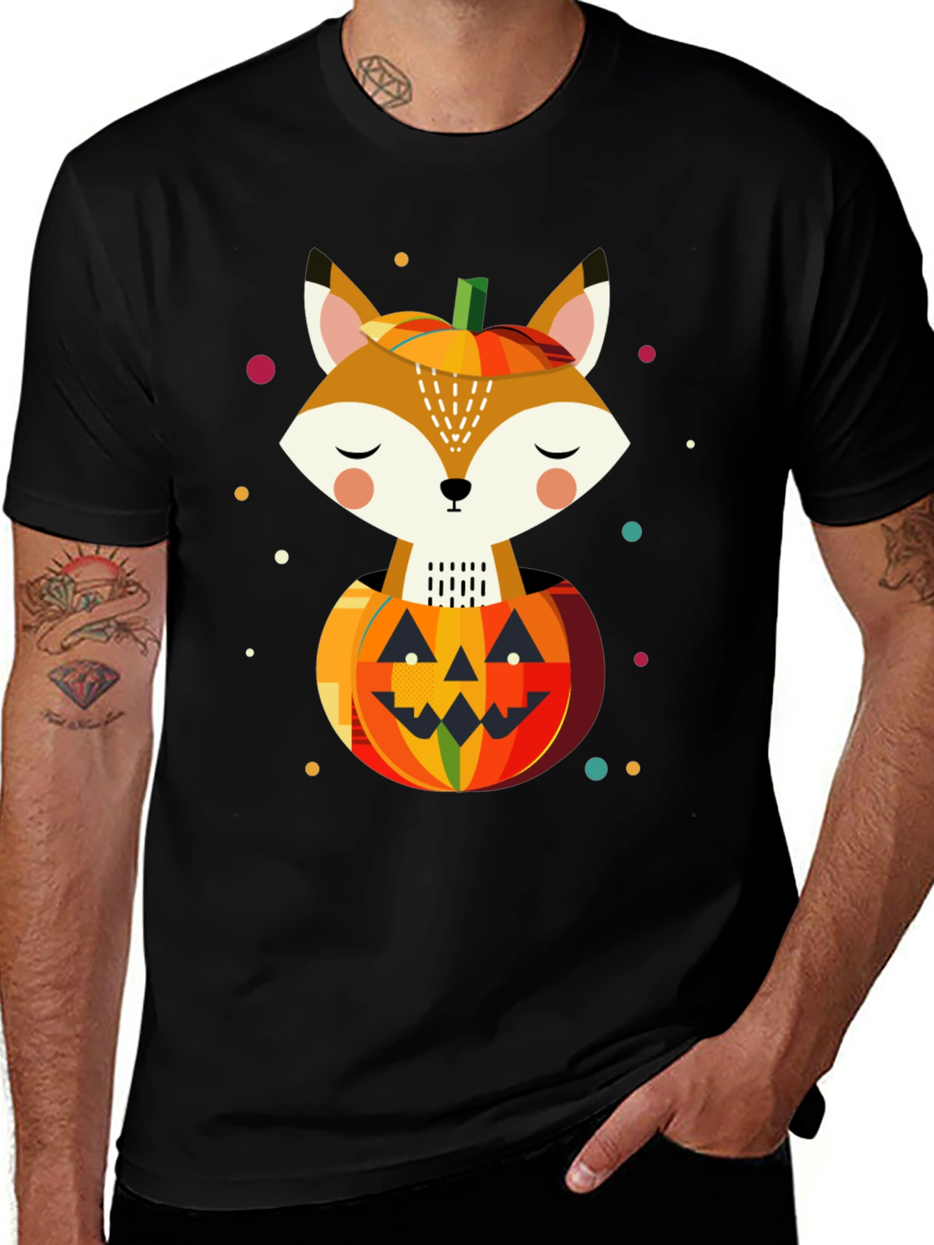 Variant 30 of Fox in Pumpkin T-Shirt - Halloween Design