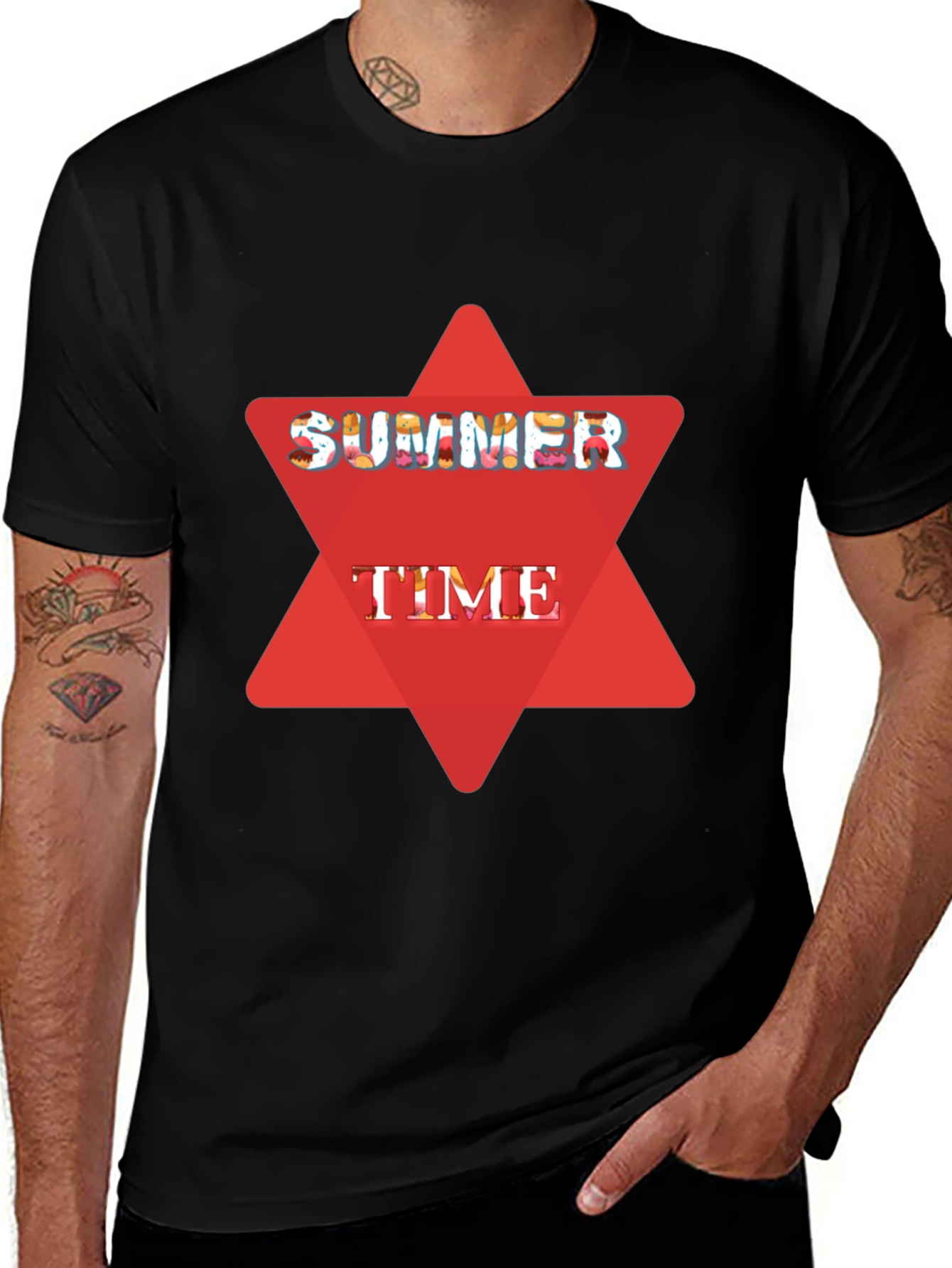 Variant 20 of Summer Time Black Graphic T-Shirt