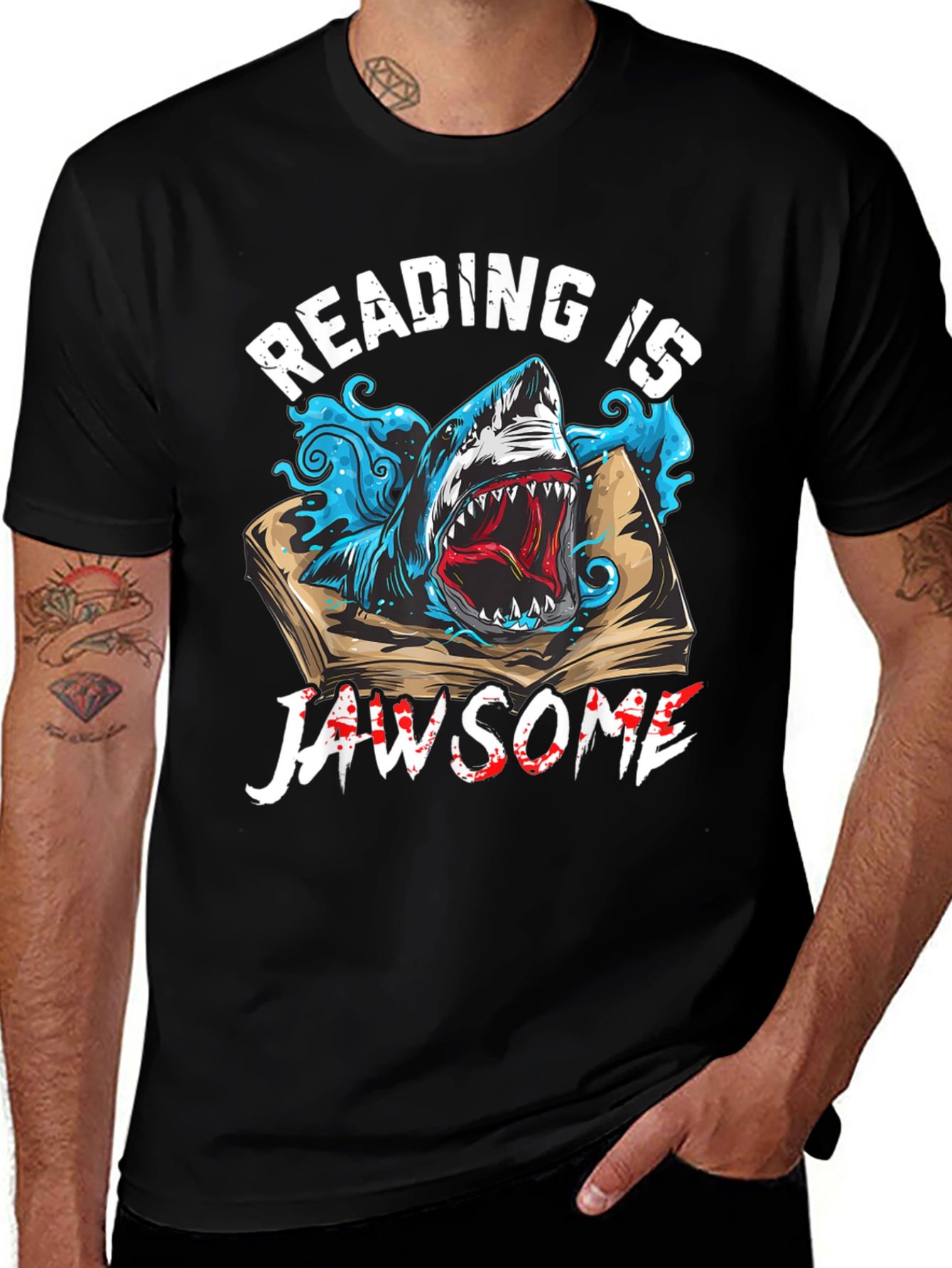Variant 10 of Reading is Jawsome Shark T-Shirt