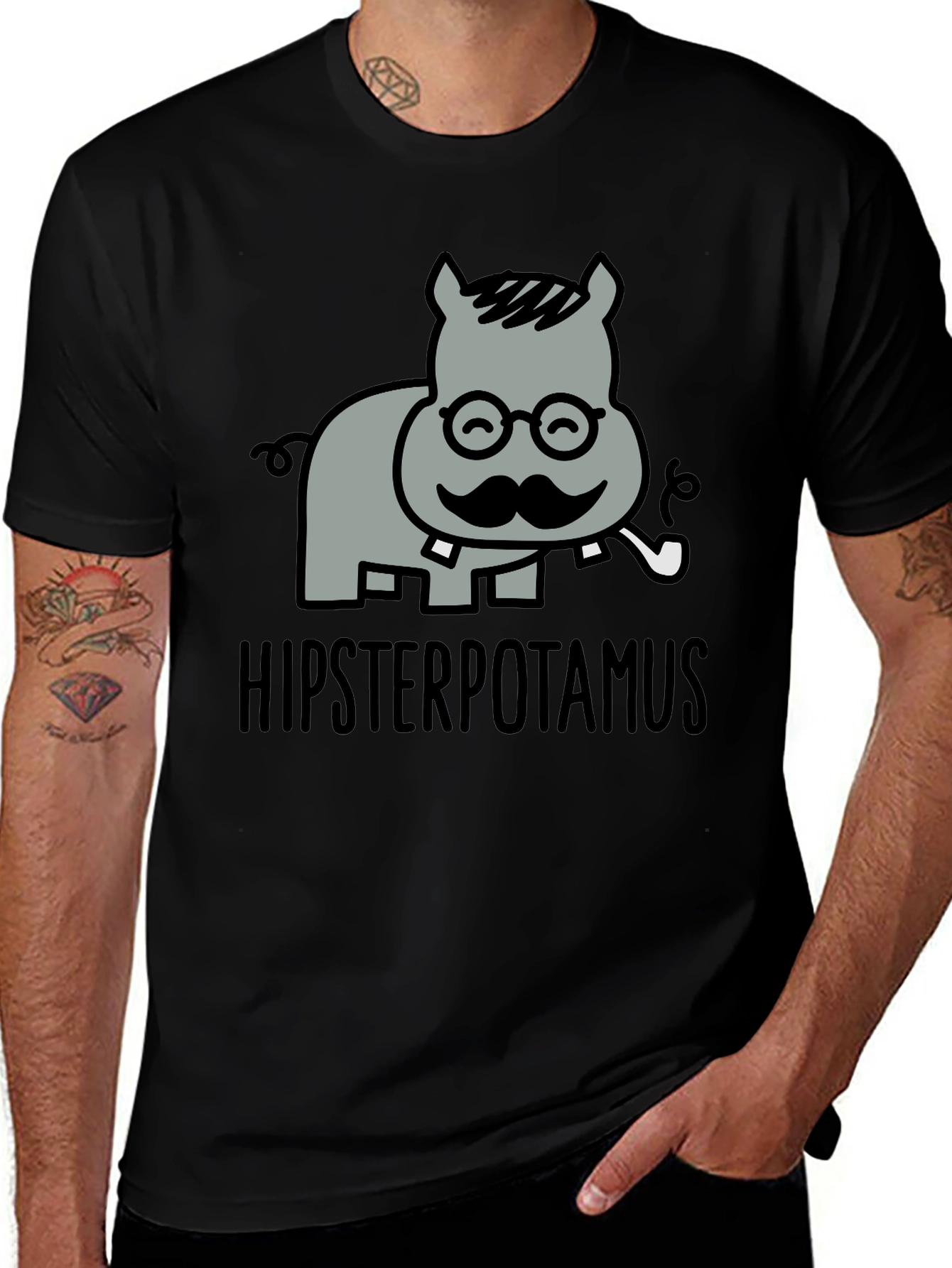 Variant 18 of Hipsterpotamus Graphic T-Shirt